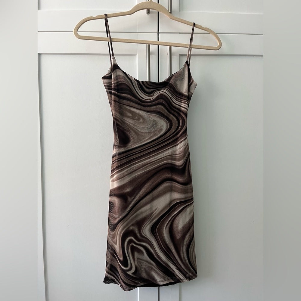 Windsor black and brown mesh dress with open back